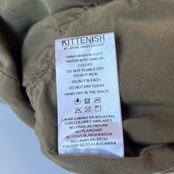 Kittenish Napa Valley Linen Romper Shorts In Olive Green - Picture 12 of 12